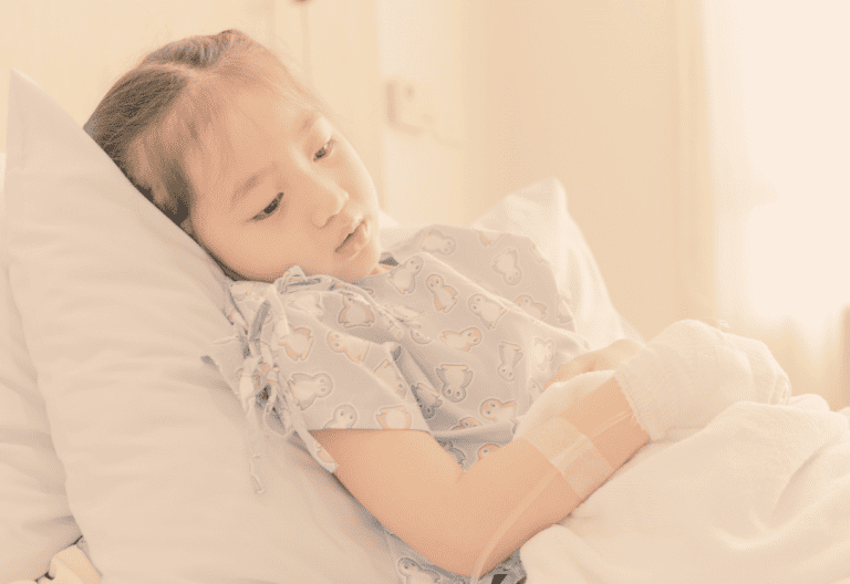 Image of a ill child.