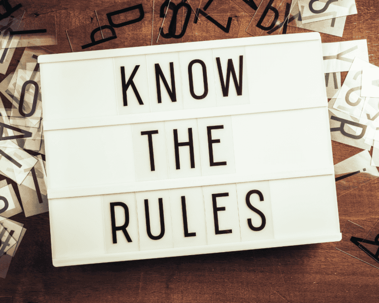 Image that says Know The Rules